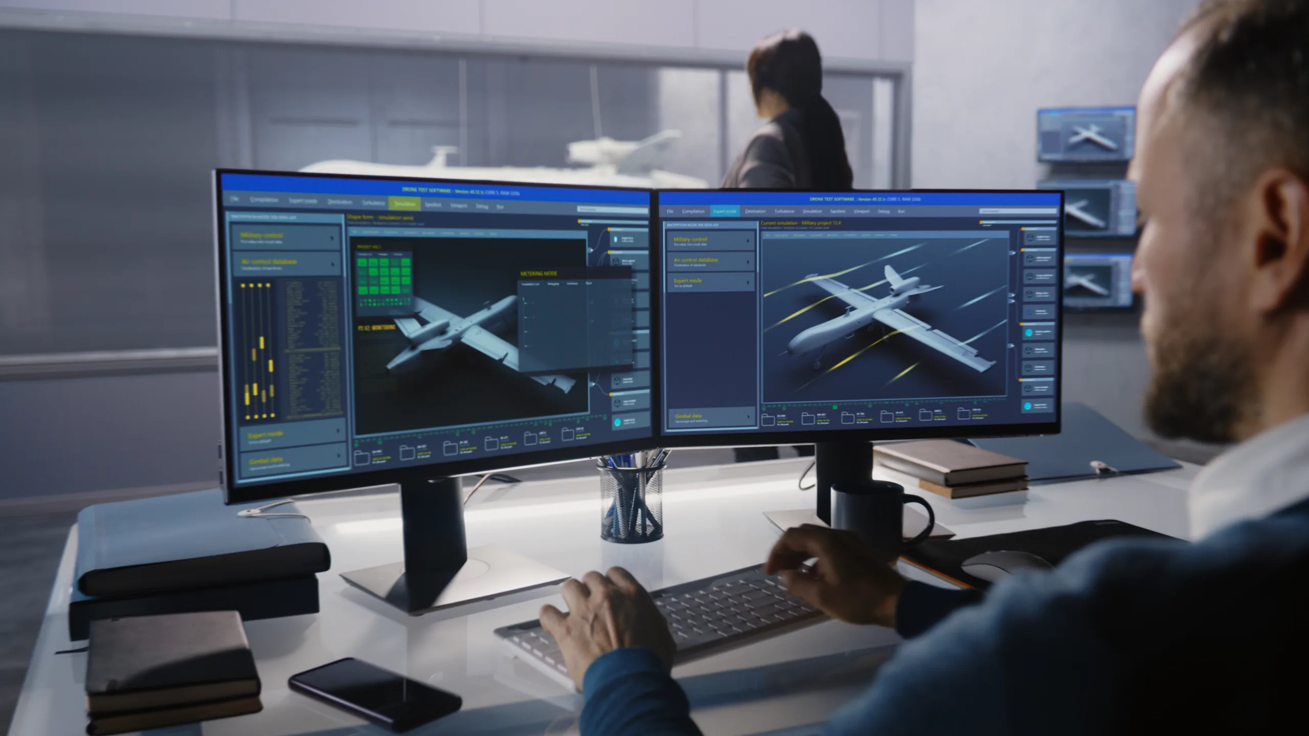 Engineers,Check,Aerodynamics,Of,New,Development,Drone,In,Laboratory,For Defence_2
